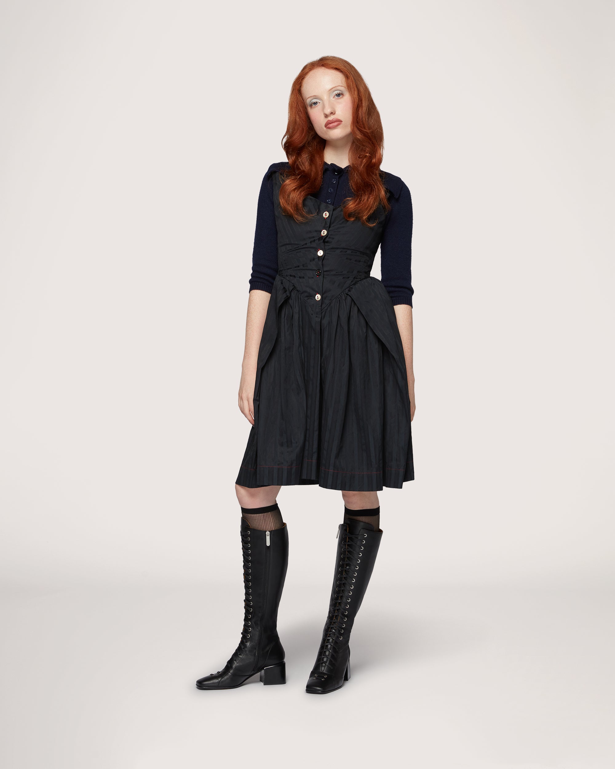 Black Leather Knee High Boots - Lili Curia Black Leather Knee High Boots - Lili Curia