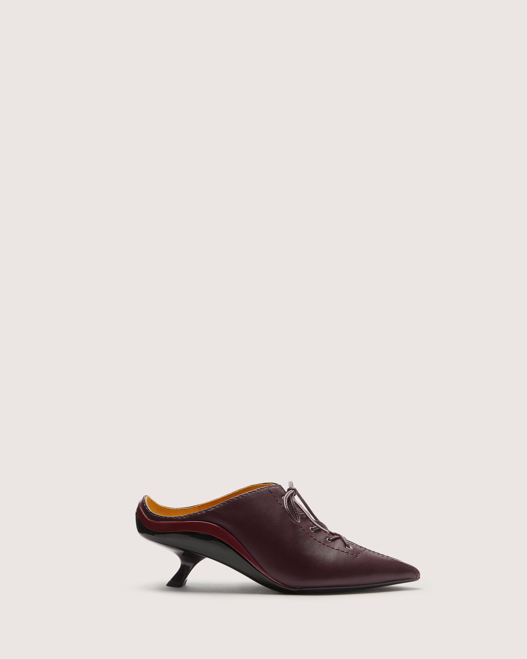 Red Kitten Heel Mules - Lili Curia